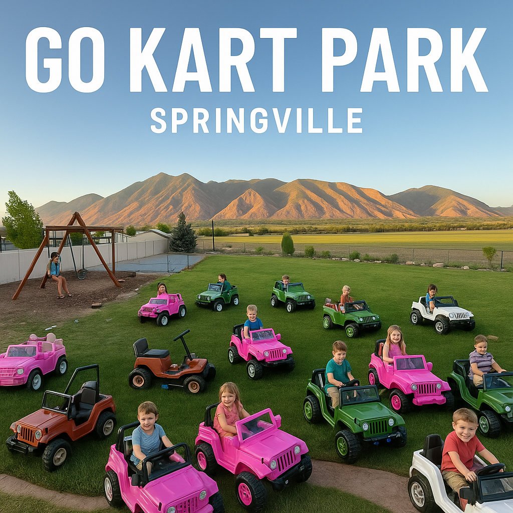 Kids driving Power Wheels at Go Kart Park